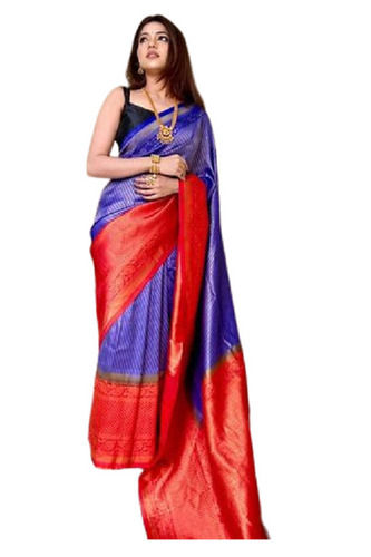 Daily Wear Lightweight Shrink Resistant Plain Sarees For Ladies