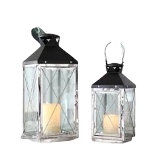 Energy Efficient LED Decorative Hanging Lantern - Polished Metal, Standard Size, Black and Transparent | Lightweight, Portable, Easy to Install, Corrosion and Shock Resistant