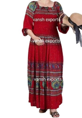 Girls Full Length Printed Maxi Dress