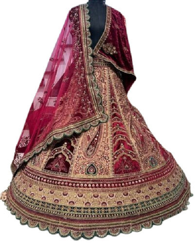 Art Silk Wedding Sangeet Haldi Lehenga Choli In Multicolor W
