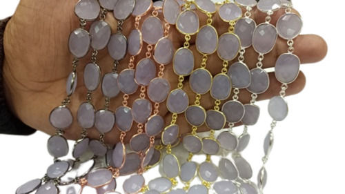 Natural Lavender Chalcedony Connector Chain (Jewellery Chain)