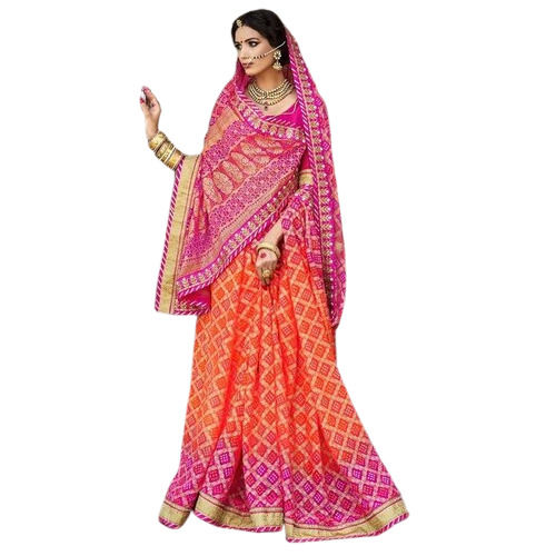 Multicolour Traditional Bandhani Silk Saree