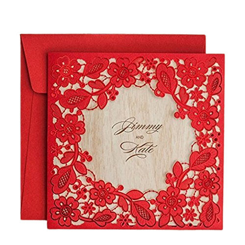 Square Shape Eco-Friendly Printed Paper Designer Wedding Invitation Cards