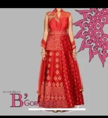 Multi-color Designer Lehenga With Embroidered Pattern