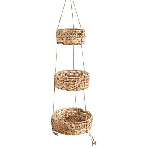 Water Hyacinth Woven Fruit Hanging Basket Planter