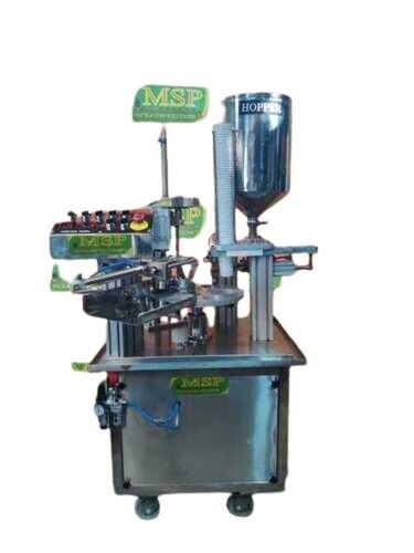 Silver Automatic Cup Loading Filling And Sealing Machine