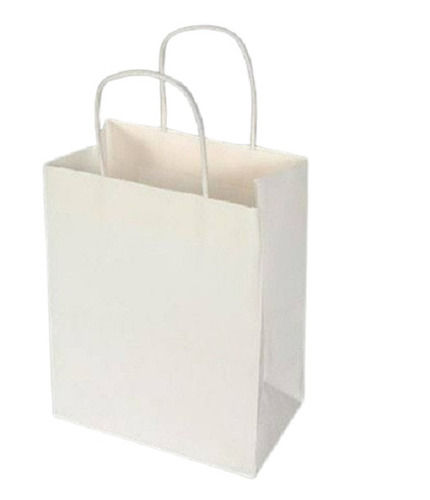 Plain Paper Carry Bag - Large Single Compartment | Modern White Rope Handles, Biodegradable and Moisture Proof Design