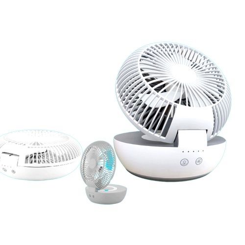 Solar Fan - 6V, 6W | Built-in 5200mAh Battery, Solar & AC Charging, 3 Wind Levels, Power Bank Feature