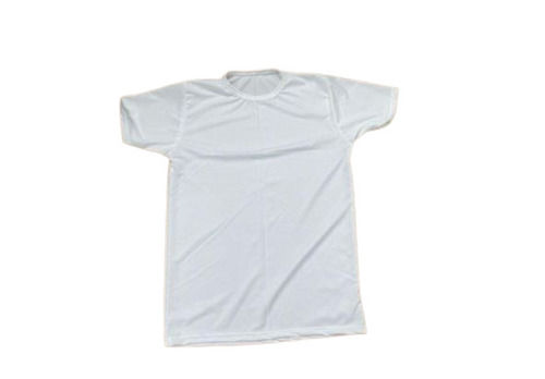 B&W Cotton-Feel Polyester Short Sleeves T-shirt Front White color. other  parts black