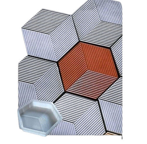 Interlocking Tile Mould - New, Polished Finish, Plain Pattern, Available in Different Shapes | Ideal for Making Paver Blocks