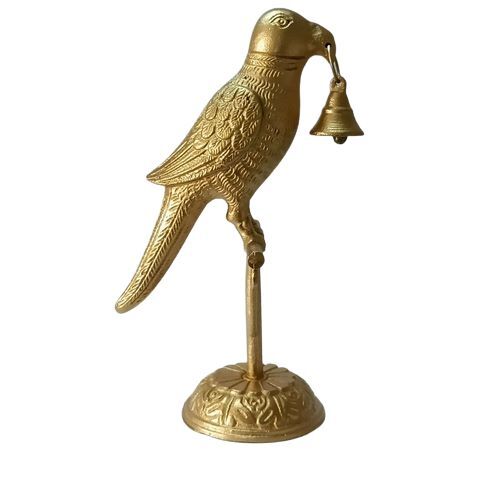 Decorative Metal Bird - Color: Golden