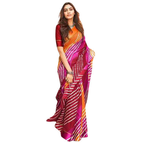 Designer Printed Pink Jaipur Saree