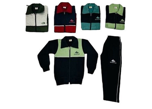 Zipper Closure Anti Wrinkle Plain Polyester Track Suit For Mens