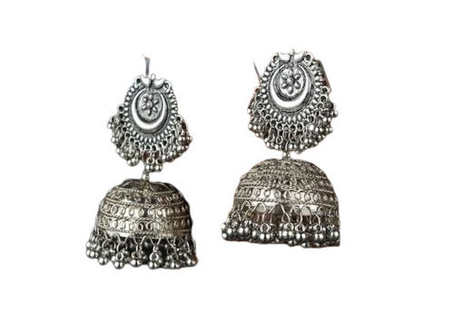 Silver Jhumkas Earrings