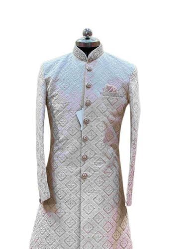 Cream Mens Designer Sherwani