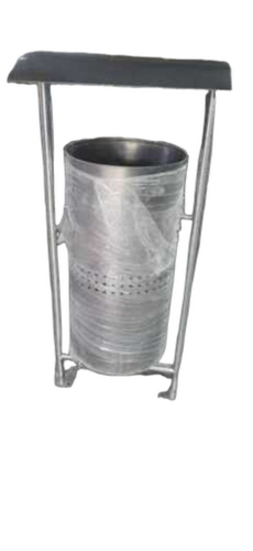 Stainless Steel Swing Dustbin - SS 304, 50 L, Silver, 600 mm | Outdoor Use, Open Top, Metal for Housekeeping