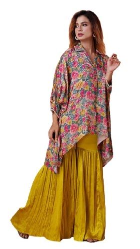 Kaftan Top And Sharara Pants Set