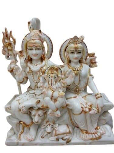 White Marble Shiv Parivar Idol