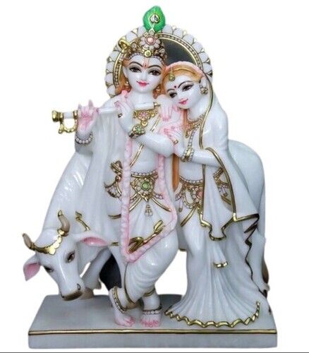 White Marble Radha Krishna Statue