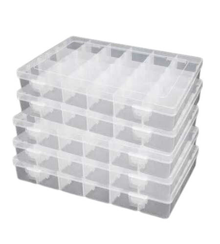 Rectangle Plain Plastic Jewellery Grid Organizer Box at Rs 85/box in Nashik
