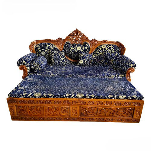 Wooden Hand Carved Sofa Cums Bed No Assembly Required