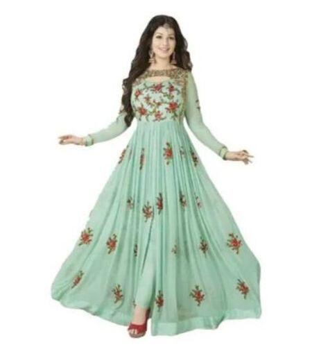 Anarkali Suit - Georgette Material, Multi Color Party Wear | Full Sleeves, Breathable, Quick Dry, No Fade, Printed Pattern