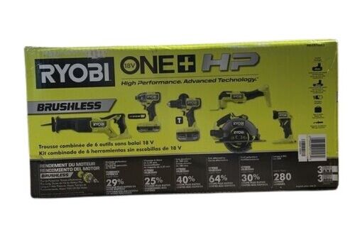 One 18 V Cordless Brush Less Hp 6 Tool Combo Kit