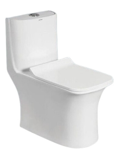 One Piece Toilet - Ceramic Material, Polished White Finish | Easy to Install, Corrosion Resistant Design