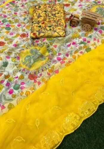 Velvet Printed Work Sarees