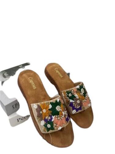 Floral Designs Hand Work Flat Sandal