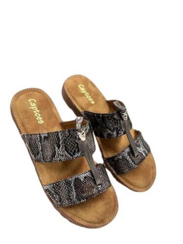 Snake Skin Pattern Flat Sandal