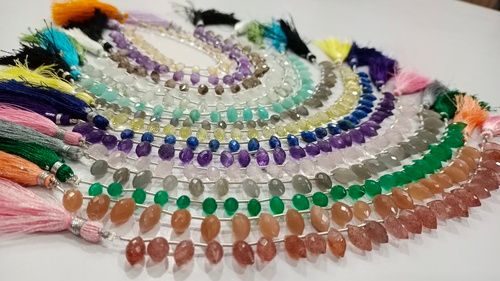 Multicolor Hand Loi Shape Natural Gemstone Beads