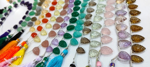 Multicolor Natural Leaf Shape Gemstone Beads