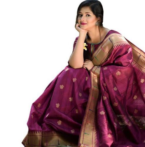 Pichwai Printed semi raw silk saree – VIKA Boutique