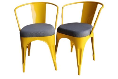 Yellow Color Iron Chair Hotel Furniture