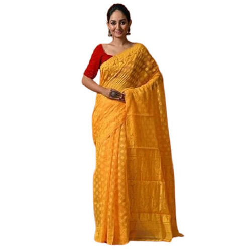 Yellow Dhakai Jamdani Saree