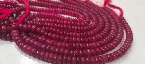 Ruby Jade Rondelle Plain 8mm Gemstone Beads