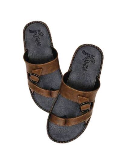 Brown And Black Rubber Mens Slipper