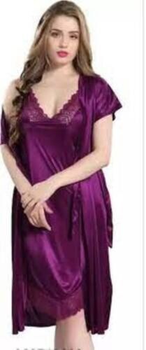 Comfortable To Wear Silk Satin Ladies Nighty