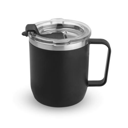 Stainless Steel Coffee Mug With Handle and Flip Top Lid 350 ml