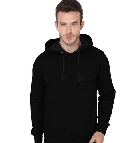 Full Sleeves Plain Pattern Slim Fit Fashion Hoodies