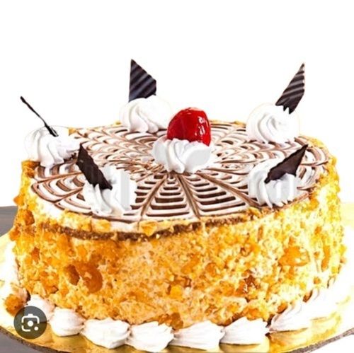 Creamy Delicious Round Butterscotch Birthday Cake