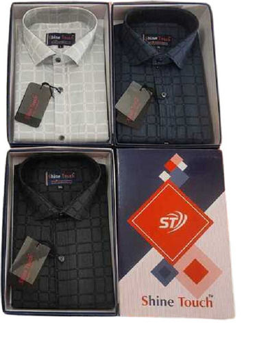 Casual Wear Regular Fit Full Sleeve Breathable Readymade Mens Checked Shirts