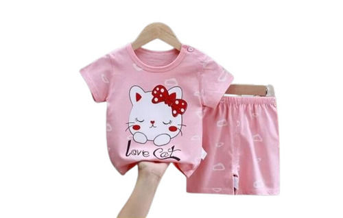 Kids Printed Cotton Lycra T Shirt And Shorts