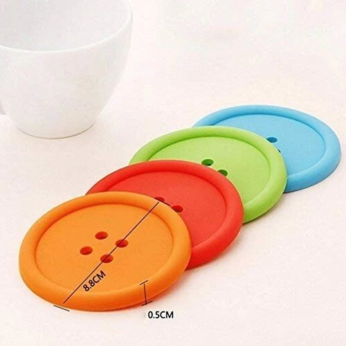 Super Cute Button Coasters Ã¢ÂÂ set of 5 colourful plastic coasters