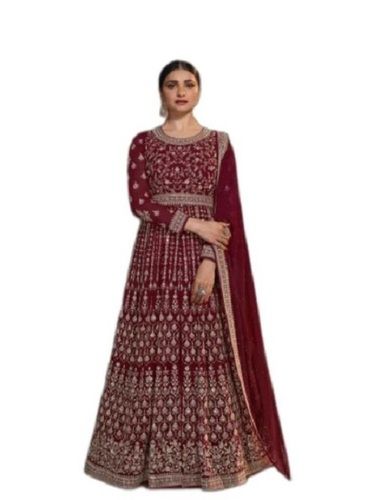 Georgette Embroidered Ladies Designer Party Wear Gown