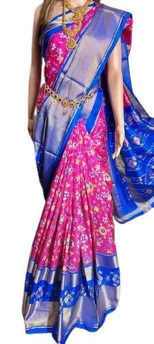 Blue And Pink Color Ikkat Sarees