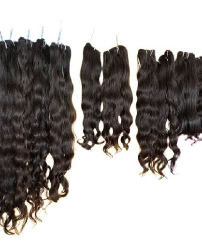 Natural Black And Brown Wavy Raw Indian Hair 