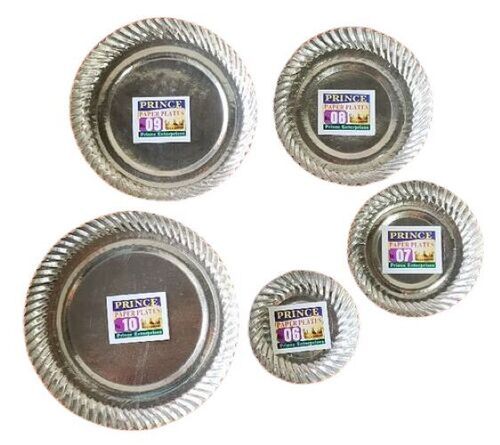 Disposable Eco Friendly Silver Paper Plate