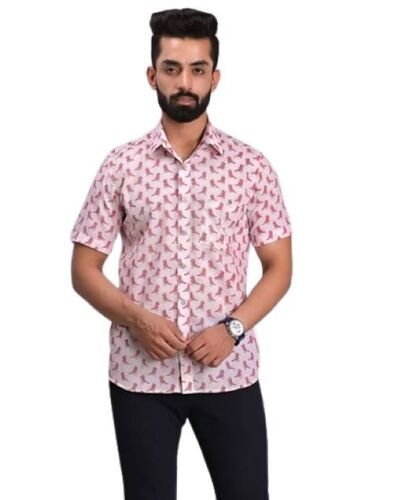 Round Neck Printed Half Sleevs Mens Shirts